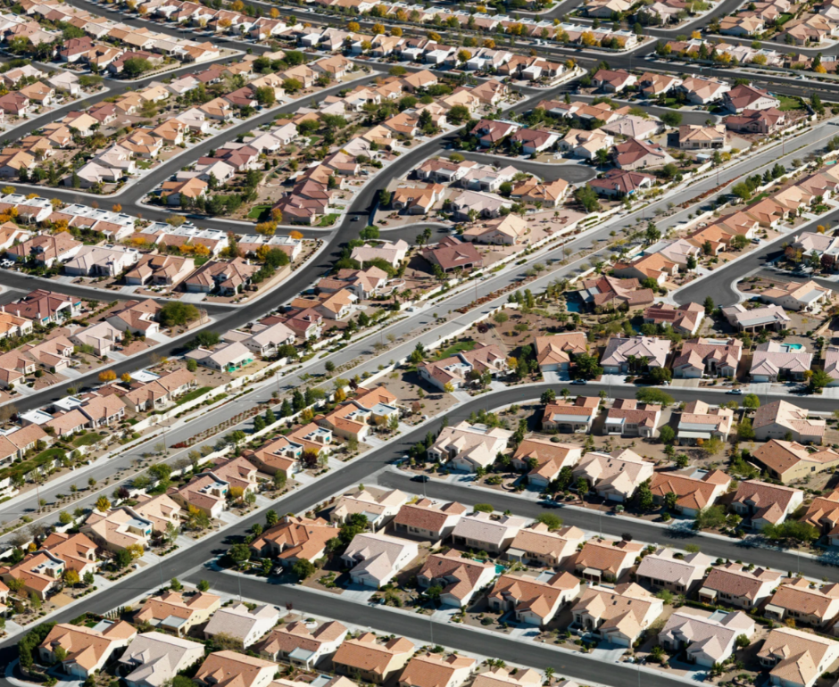 aerial sot of homes